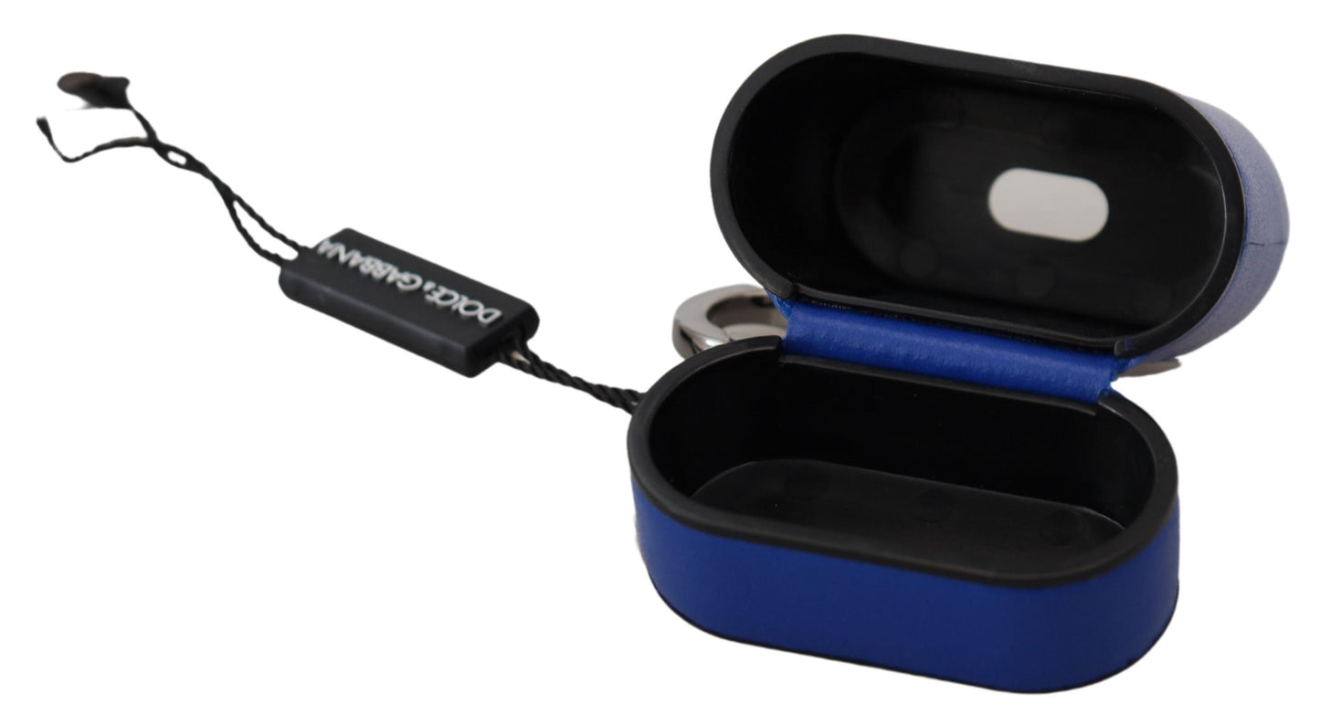 Dolce &amp; Gabbana Elegant Blue Læder Airpods etui