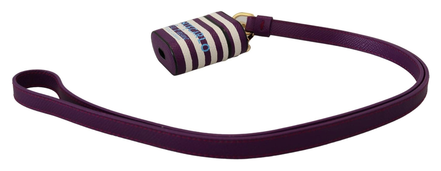 Dolce &amp; Gabbana Chic Purple Læder Airpods etui