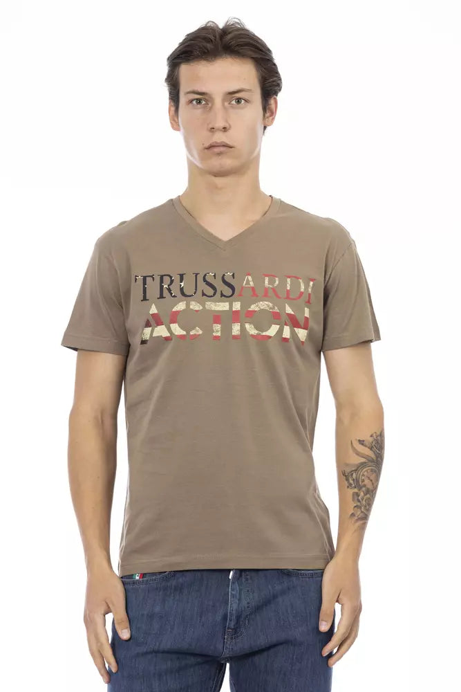 Trussardi Action Brun Bomuld Herre T-shirt