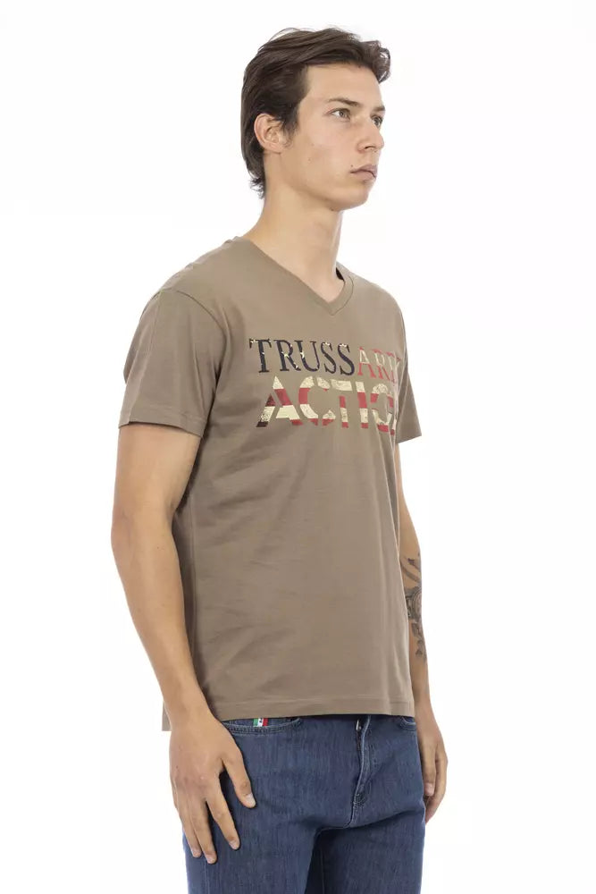 Trussardi Action Brun Bomuld Herre T-shirt