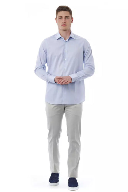 Bagutta Light Blue Cotton Men Shirt