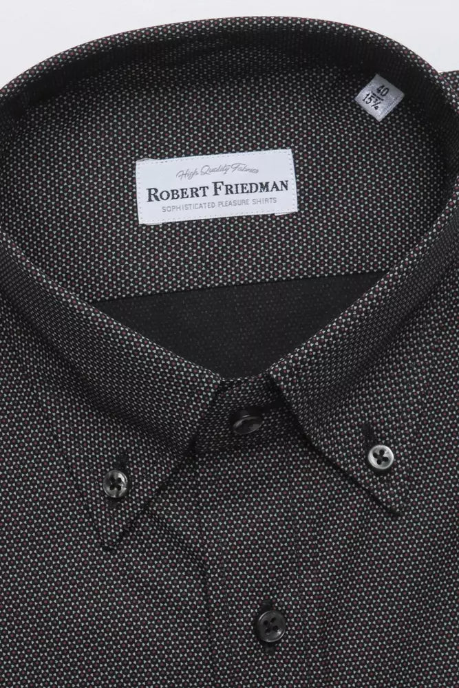 Robert Friedman sort bomuldsskjorte til mænd