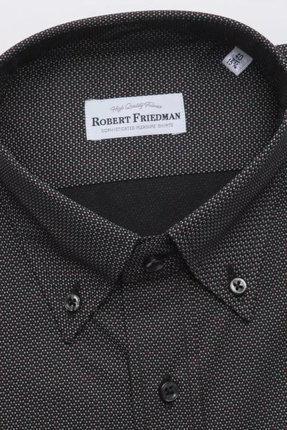 Robert Friedman sort bomuldsskjorte til mænd