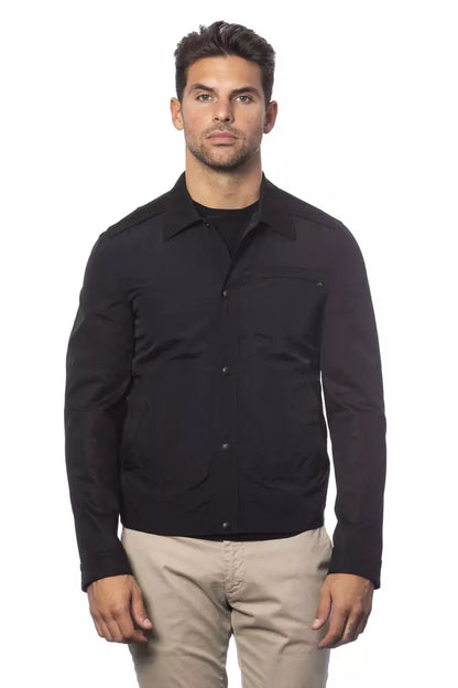 Verri Black Cotton Men Bomber Jacket