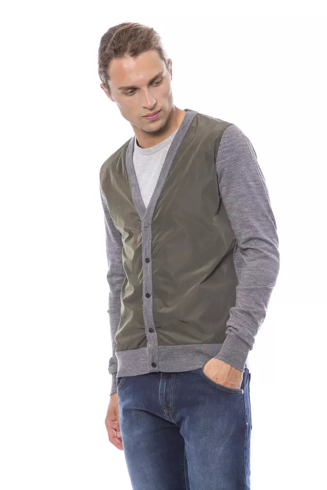 Verri Grey Wool Herre Cardigan