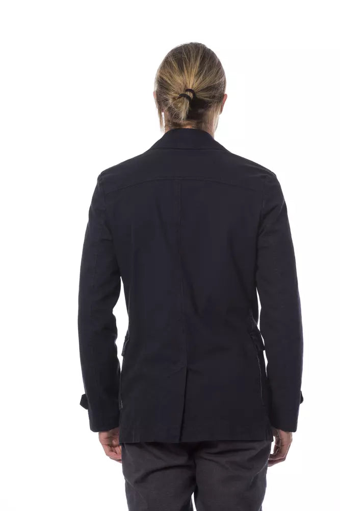 Verri Blue Cotton Men Blazer