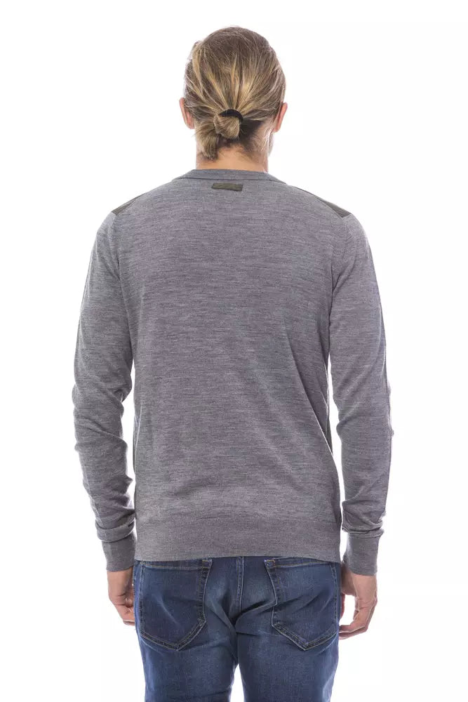 Verri Grey Wool Herre Cardigan