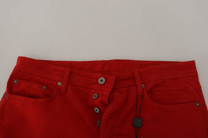 Dolce &amp; Gabbana Chic Røde Bomuldsdenimbukser
