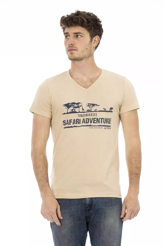 Trussardi Action Beige Bomuld Herre T-shirt