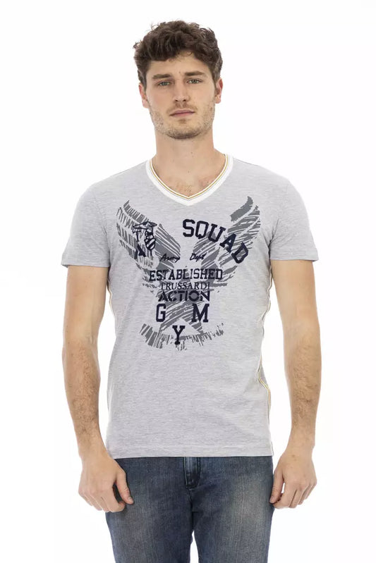 Trussardi Action grå bomulds-T-shirt til mænd