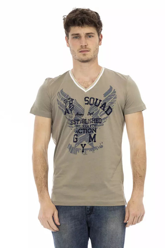 Trussardi Action Grøn bomulds-T-shirt til mænd