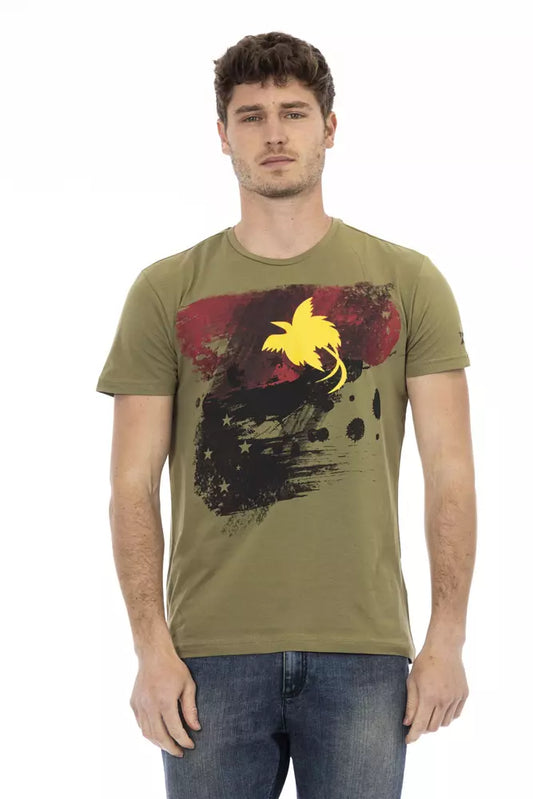 Trussardi Action Grøn bomulds-T-shirt til mænd