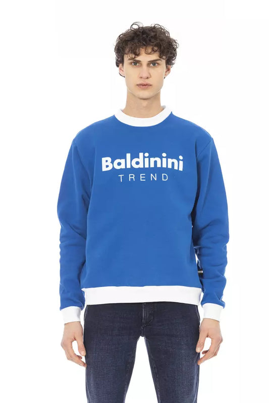 Baldinini Trend Blue Cotton Men's Sweater