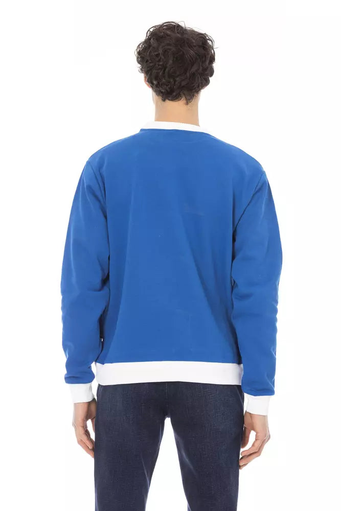 Baldinini Trend Blue Cotton Men's Sweater