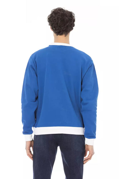 Baldinini Trend Blue Cotton Men's Sweater