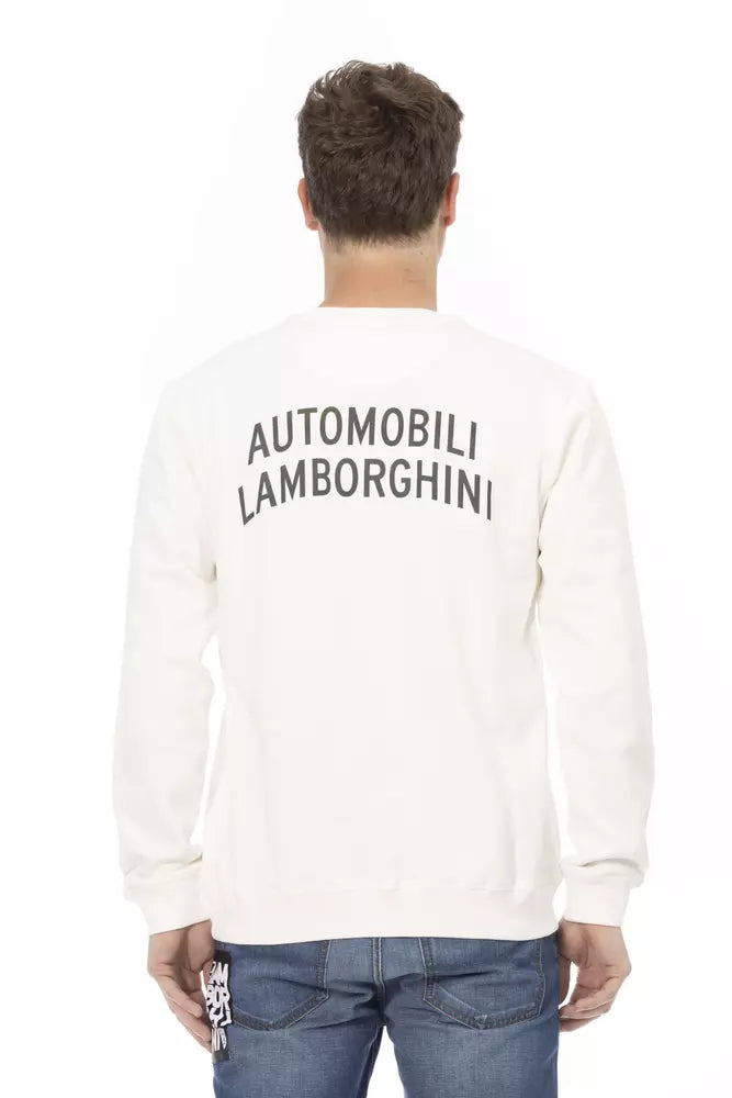 Automobili Lamborghini Hvid Bomulds Herretrøje