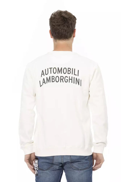 Automobili Lamborghini Hvid Bomulds Herretrøje
