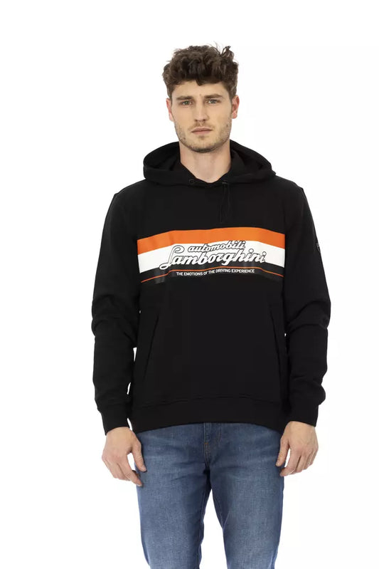 Automobili Lamborghini sort bomuldssweatshirt til mænd