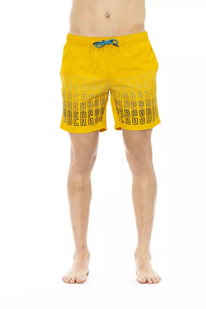 Bikkembergs Yellow Polyester Men Swim Shorts