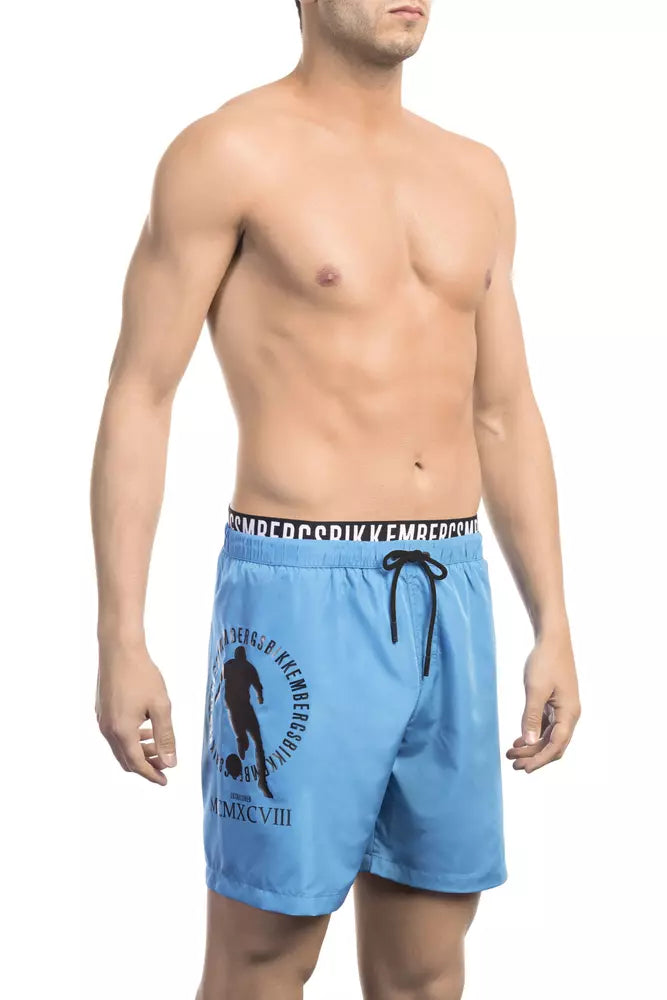 Bikkembergs Light Blue Polyester Men's Swim Short