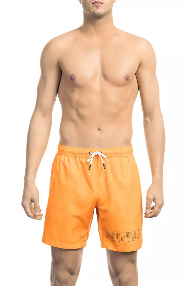 Bikkembergs Orange Polyester Men Swim Short