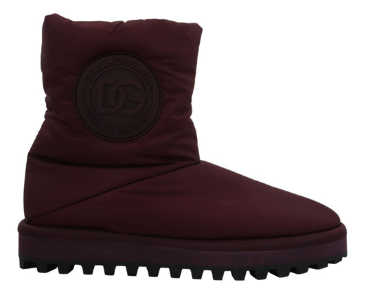 Dolce &amp; Gabbana Elegante Bordeaux Mid Calf-støvler