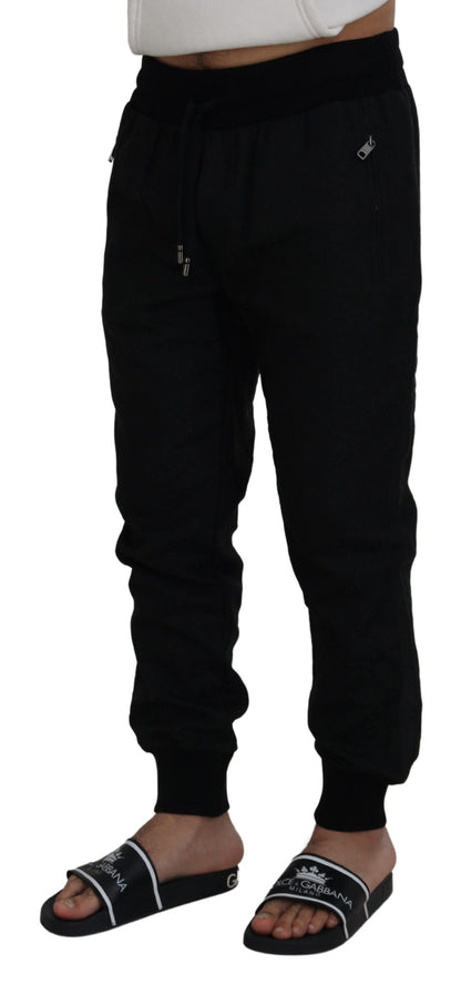 Dolce &amp; Gabbana elegante sorte joggingbukser til den moderne mand