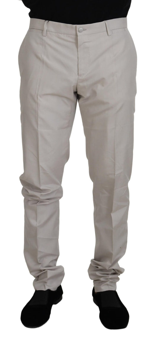 Dolce &amp; Gabbana Elegante Off White Silkeblandingsbukser