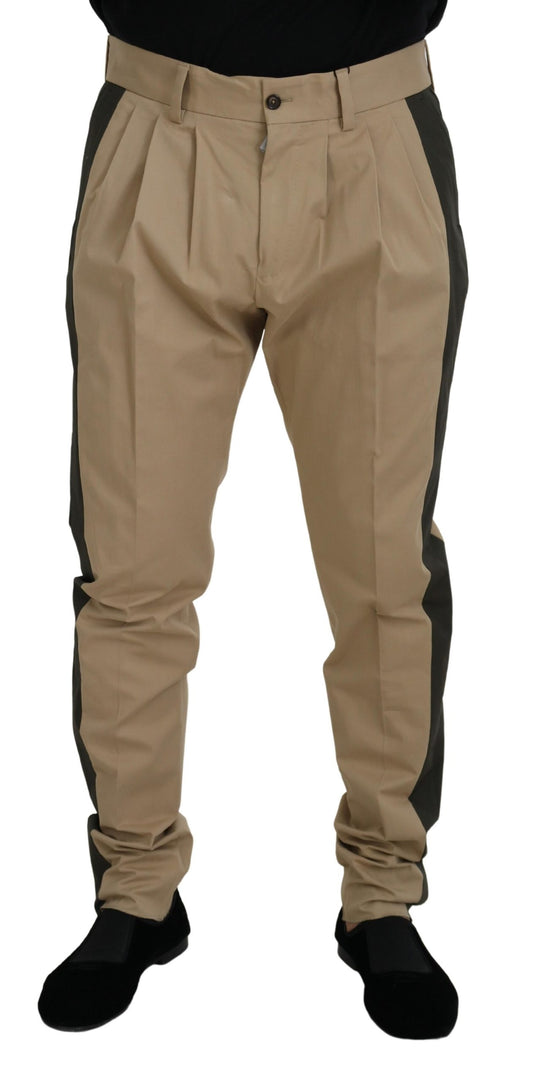 Dolce &amp; Gabbana Elegante Bicolor Stretchbukser i Bomuld