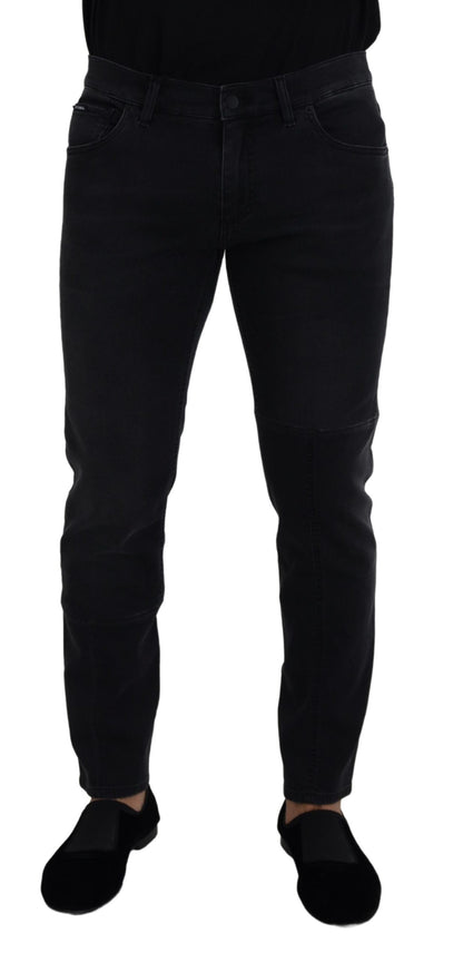 Dolce &amp; Gabbana Sleek Sorte Denimbukser i Bomuldsblanding