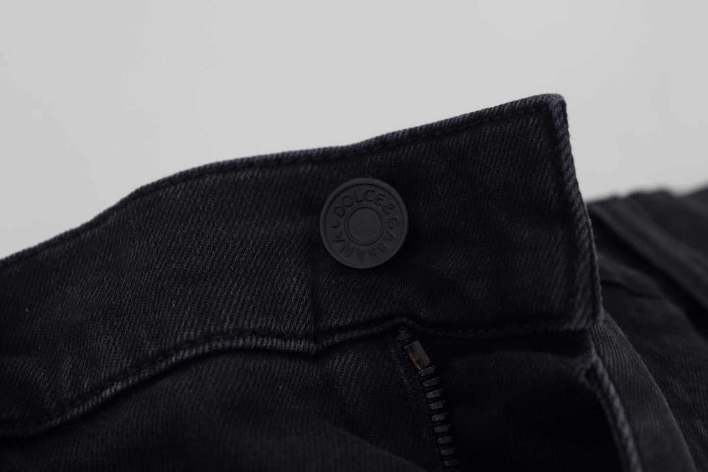 Dolce &amp; Gabbana Sleek Sorte Denimbukser i Bomuldsblanding