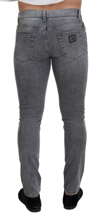 Dolce &amp; Gabbana Chic Gråvaskede Denimbukser