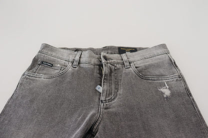 Dolce &amp; Gabbana Chic Gråvaskede Denimbukser