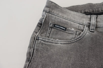 Dolce &amp; Gabbana Chic Gråvaskede Denimbukser