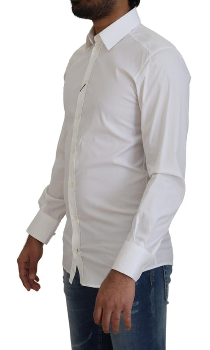 Dolce &amp; Gabbana Blændende Hvid Slim Fit Skjorte