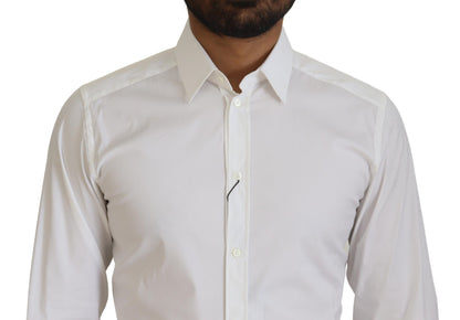 Dolce &amp; Gabbana Blændende Hvid Slim Fit Skjorte