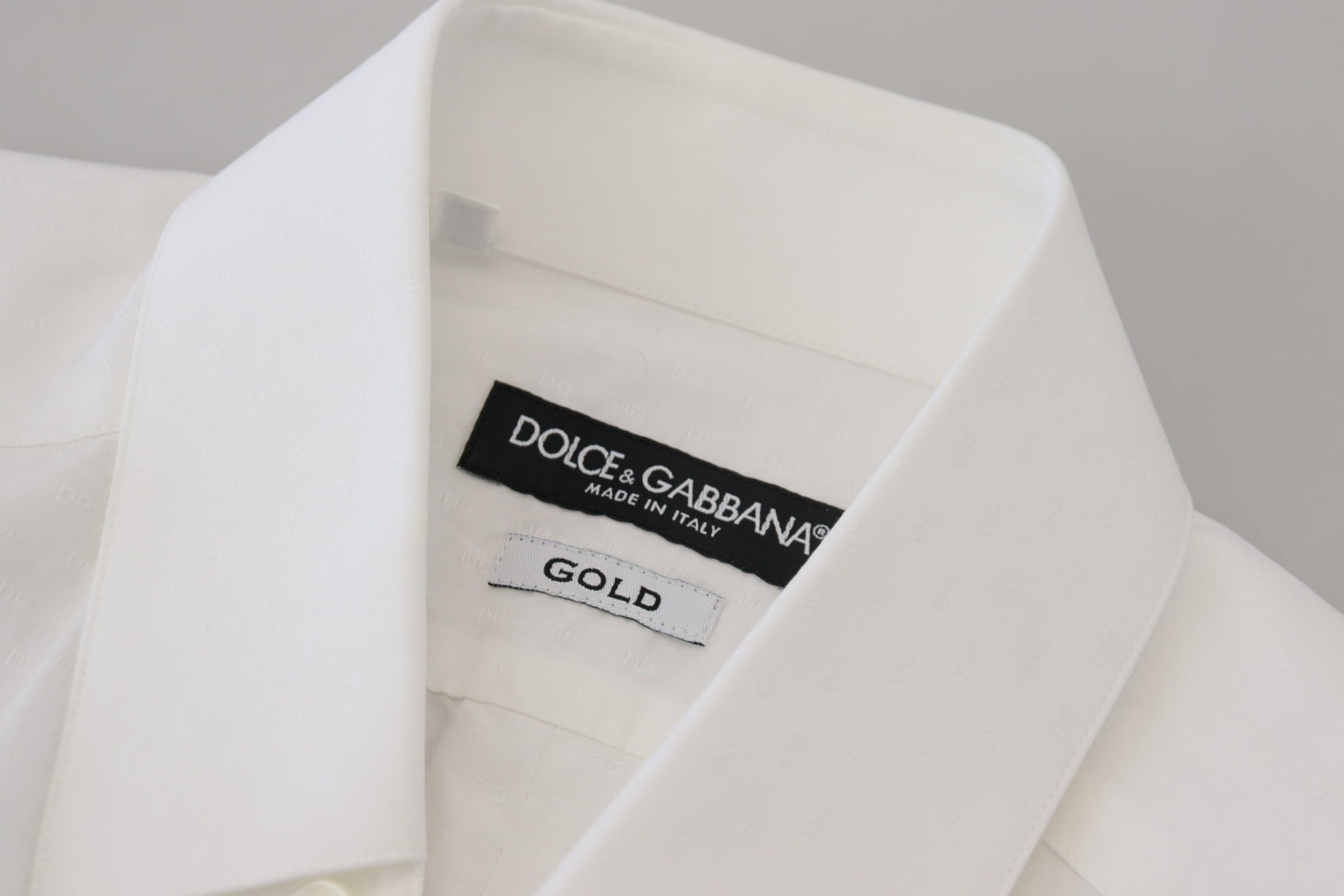 Dolce &amp; Gabbana Elegant Hvid Bomuldsskjorte Slim Fit