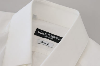 Dolce &amp; Gabbana Elegant Hvid Bomuldsskjorte Slim Fit