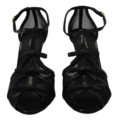Dolce &amp; Gabbana Elegante Sorte Sandaler med Stilettohæl
