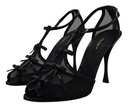 Dolce &amp; Gabbana Elegante Sorte Sandaler med Stilettohæl