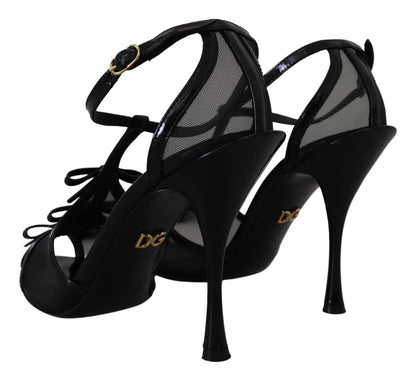 Dolce &amp; Gabbana Elegante Sorte Sandaler med Stilettohæl