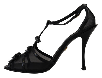 Dolce &amp; Gabbana Elegante Sorte Sandaler med Stilettohæl