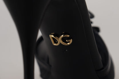 Dolce &amp; Gabbana Elegante Sorte Sandaler med Stilettohæl