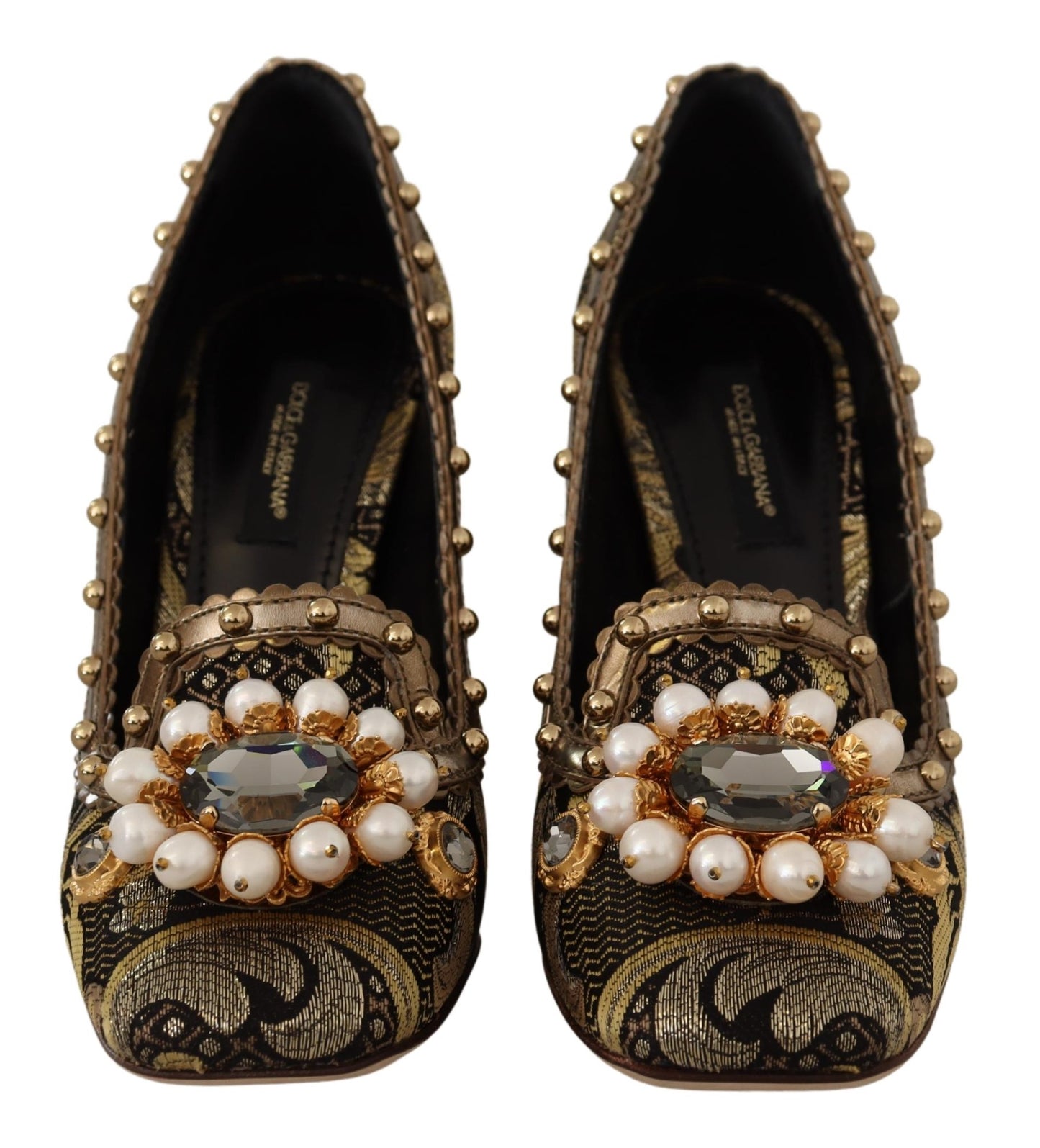 Dolce &amp; Gabbana Elegante Guld Jacquard Brokade Pumps