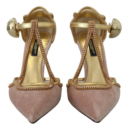 Dolce &amp; Gabbana Elegante Pink Krystal Pumps med Høje Hæle