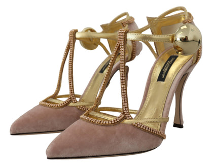 Dolce &amp; Gabbana Elegante Pink Krystal Pumps med Høje Hæle
