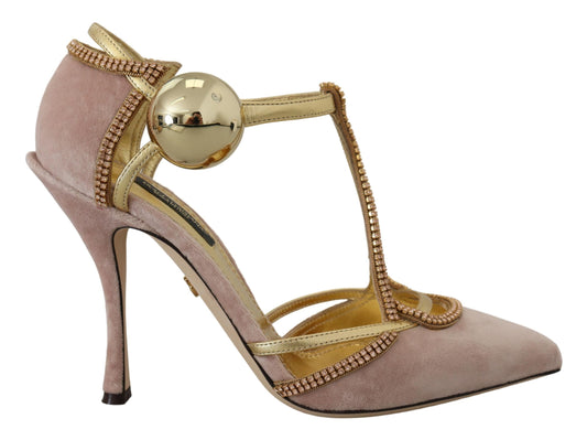 Dolce &amp; Gabbana Elegante Pink Krystal Pumps med Høje Hæle