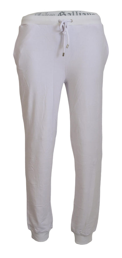 John Galliano Chic Hvide Joggingbukser - Afslappet Elegance