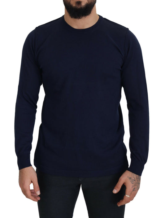Paolo Pecora Milano Autentisk Crewneck blå Pullover sweater