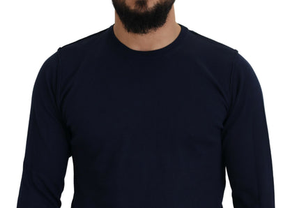 Paolo Pecora Milano Autentisk Crewneck blå Pullover sweater